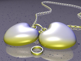 Heart shaped rings table chain - image free wallpaper