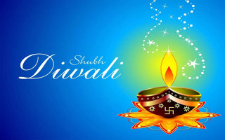 Colorful diwali lit candle blue 5 - light effect free wallpaper