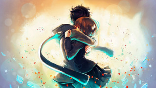 Couple hugging air blue background - cyril rolando free wallpaper