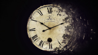 Clock roman numerals dark room - photorealistic imagery free wallpaper for desktop
