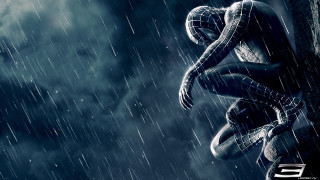 Spiderman hanging rain night storm - a spider man free wallpaper