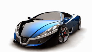 Blue sports car 3d rendering 2 - this image free wallpaper