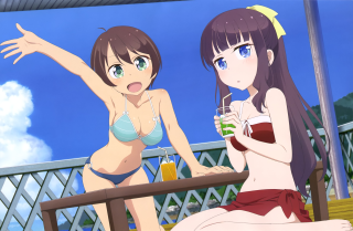 Women bikinis balcony drink man - bikinis free wallpaper