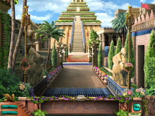 Large building staircase statue plants - plant free wallpaper