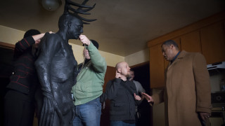 People statue horns goat group - twin peak free wallpaper