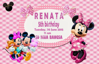 Minnie mouse birthday party pink - poster art free wallpaper