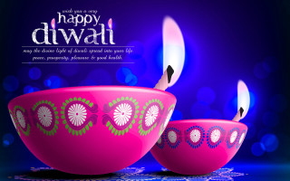 Happy diwali greeting card pink - candle free wallpaper for desktop