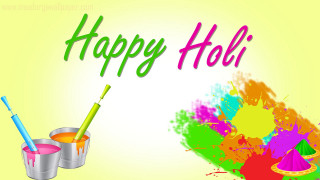 Happy holi paint brush yellow - colourful free wallpaper