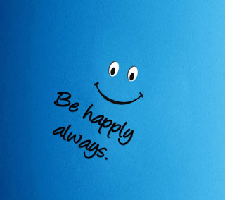 Blue background smiley face be - minimalism free wallpaper for tablet