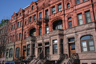 Brown row barbizon bridge clock - free architecture wallpaper for desktop