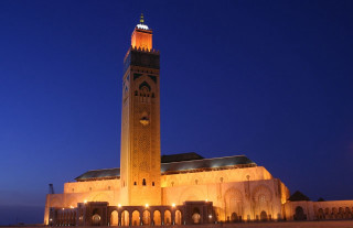 Large building clock tower lit - farid mansour free wallpaper