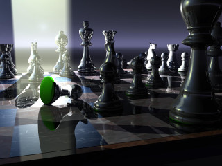 Large chess board green pawn 2 - the board free wallpaper