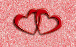 Hearts couple pink red background - anthony devas free wallpaper