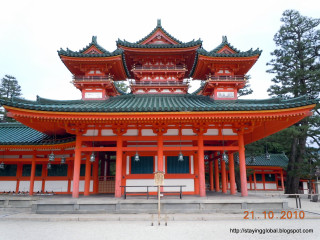 Large red building tall tower - eishōsai chōki free wallpaper