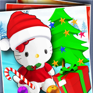Hello kitty christmas card tree - free holidays wallpaper for tablet