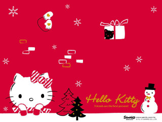 Hello kitty christmas snowman - a snowman free wallpaper