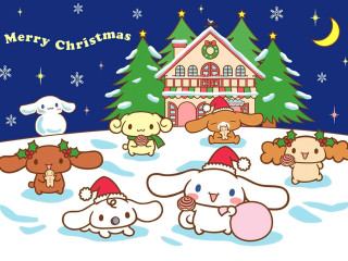 Cartoon animals snowy scene house - a snowy scene free wallpaper