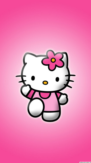 Hello kitty pink wallpaper bow 2 - its tail free wallpaper for mobile