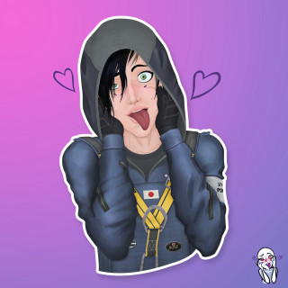 Cartoon person hoodie surprised expression - expression free wallpaper