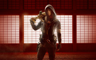 Man hooded jacket gun red - jacket holding free wallpaper