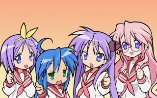 Anime girls thumbs up thumbs - a group of anime girls free wallpaper for desktop