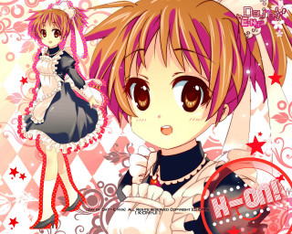 Pink hair girl starry maid - a ball free wallpaper