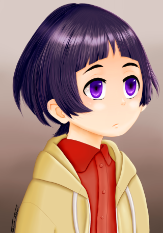 Purple eyes hoodie drawing person - underneath free wallpaper for mobile