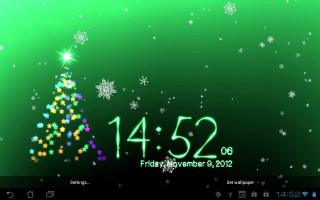Green christmas tree snowflakes stars - free christmas wallpaper