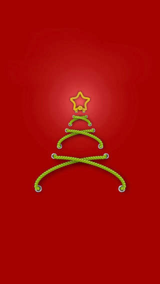 Red background christmas tree star - free christmas wallpaper for mobile