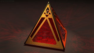 Red gold triangle holography 3d - a red triangle free wallpaper