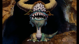 Dragon huge head horns rock - a rock in a cave free wallpaper