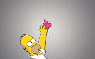 Cartoon character holding donut air - the other hand free wallpaper