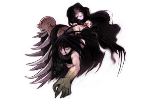 Demon gothic bare shoulders red - black hair free wallpaper