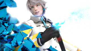 Sword person white background blue - final free wallpaper for desktop