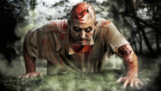 Bloody man grass hands knees - his knee free wallpaper