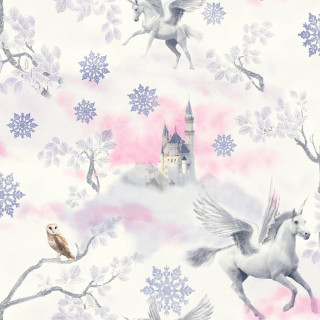Castle unicorns bird branch wallpaper - fantasy style free wallpaper for tablet