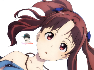 Girl long hair blue dress - a hat free wallpaper