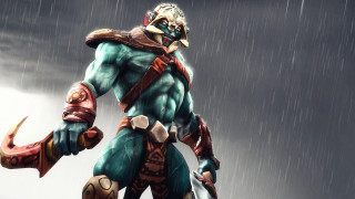 Man costume sword rain storm 2 - vray free wallpaper
