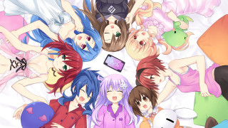 Anime girls bed cellphone fun - the other hand free wallpaper