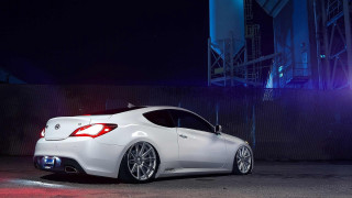 White sports car parking lot 25 - back end free wallpaper