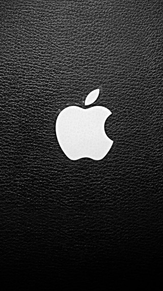 Apple logo black leather white - free technology wallpaper for mobile