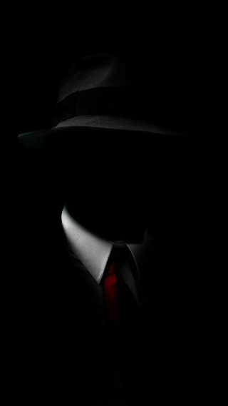 Man hat tie dark red - free halloween wallpaper for mobile