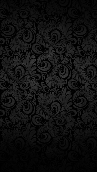 Black background swirls leaves pattern 2 - swirl free wallpaper for mobile