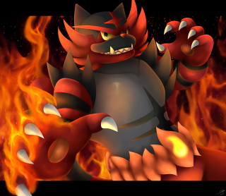 Cartoon character fire breathing arms - a fireball free wallpaper