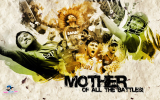 Man catching ball surrounded people - epic composition free wallpaper for desktop