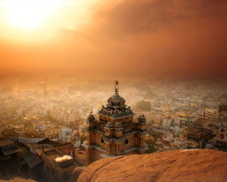 City high view dome building 3 - a dome free wallpaper