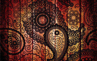 Paisley pattern wooden surface red - a wooden surface free wallpaper