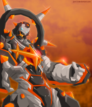 Cartoon character gun helmet star - holding free wallpaper for tablet