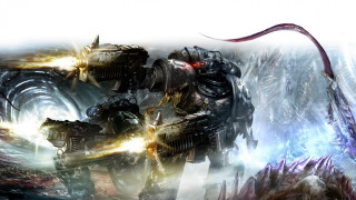 Robots fighting alien creature red - warhammer free wallpaper for desktop