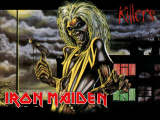 Skeleton knife sign iron maiden - his hand and a sign free wallpaper